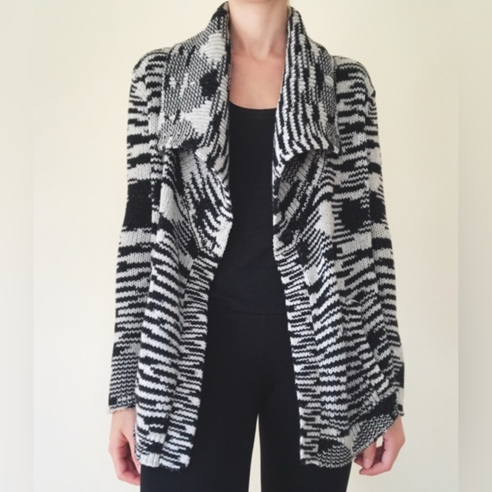 Juicy Couture Monochrome Patterned Open Front Cardigan